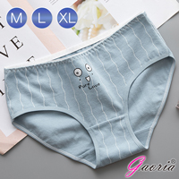 【Gaoria】純棉面料 可愛提臀 三角褲 俏皮臉-灰藍 XL