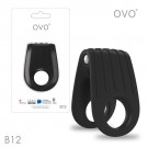 德國OVO-B12 前衛男性 矽膠靜音時尚震動環-黑色