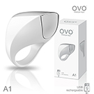 德國OVO A1 時尚男性 矽膠靜音時尚震動環 充電式 白色