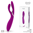德國OVO E6 愛洛 7段變頻 多功能 雙叉 震動按摩棒 充電式 深紫色