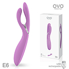 德國OVO E6 愛洛 7段變頻 多功能 雙叉 震動按摩棒 充電式 粉色