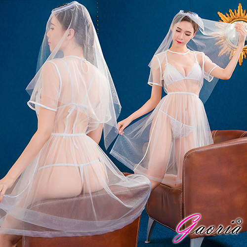 【Gaoria】 新娘嫁衣 浪漫白紗四件式新娘角色扮演服